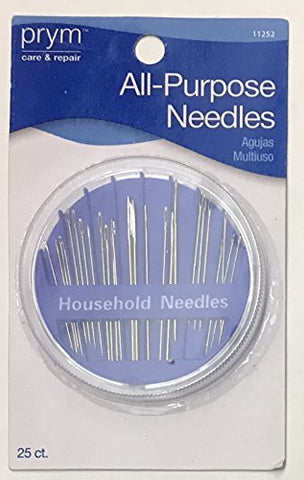 Prym Assorted Household Compact All-Purpose Needles, Nickel 25 Count