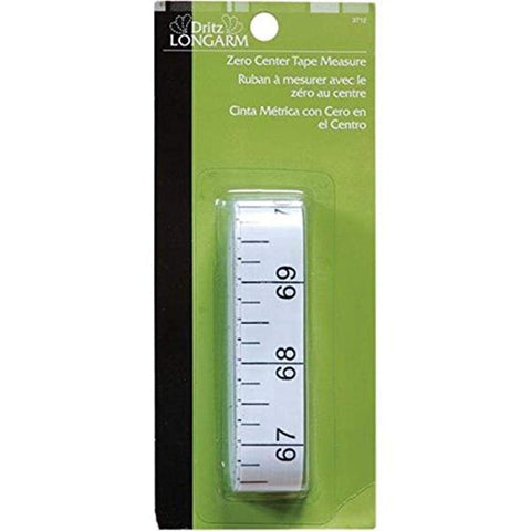 Dritz Longarm 3712 Zero Center Tape Measure, 3/4 x 144-Inch , White