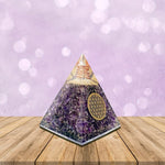 Orgone Pyramid | Amethyst Orgonite Pyramid for Power & Wisdom | Healing Crystal Gemstone Pyramid | Orgone Pyramid Crystal - Handmade In India