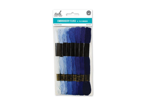 Needlecrafters Cotton Embroidery Floss, 8m, Blues