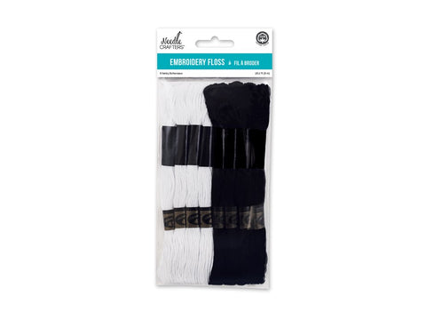 Needlecrafters Cotton Embroidery Floss, 8m, Black/White