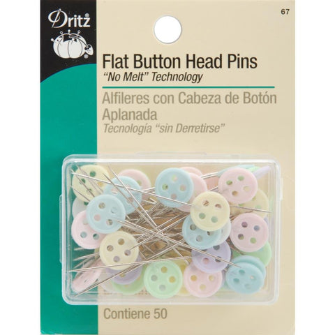 Dritz 67 Flat Head Pins, Button, 1-3/4-Inch (50-Count)