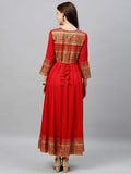 KIPEK Women's Cotton Anarkali Kurta (KK068RD-3XL_Red_XXX-Large)