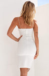 Clubwear for Women Sexy Backless Party Dress Bodycon Side Split Midi Dress 4 White Midi Dress