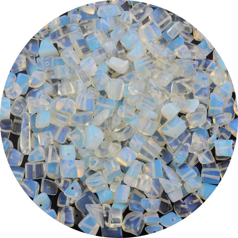 Natural Chip Stone Beads Opalite 5-8mm About 400 Pieces Irregular Gemstones Healing Crystal Loose Rocks Bead Hole Drilled DIY for Bracelet Jewelry Making Crafting (5-8mm, Opalite)