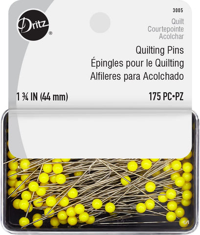 Dritz 3005 Quilting Pins, 1-3/4-Inch, Yellow (175-Count) 175-Count