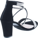 TOP Moda Women's Formal Rhinestone High Heel Sandal Ankle Strap 9 Black-1