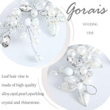 Gorais Bride Wedding Hair Vine Silver Pearl Bridal Headpieces Leaf Hair Accessories for Women and Girls (a-silver) a-silver
