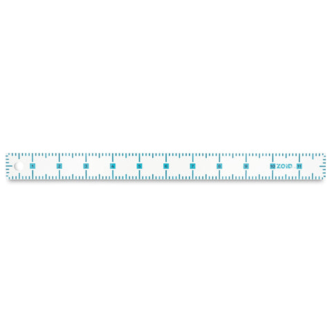 Zoid 1" X 12" Acrylic Ruler, Reversible Ruler for Measuring, Quilting Ruler, Slip-Resistant Ruler, Clear 1 Count (Pack of 1)
