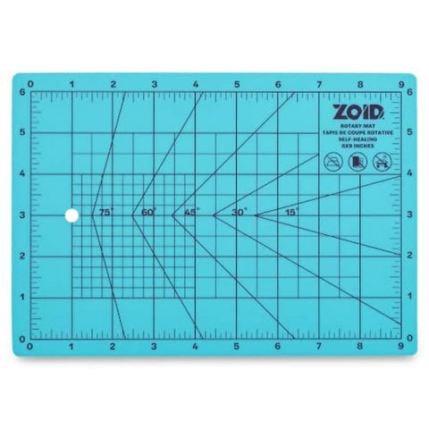 Zoid 9" x 6" Self-Healing Cutting Mat, PVC Grid Mat, Crafting and Sewing Mat for Multiple Projects, Arts and Crafts, Silhouette Cutting, Cyan/Purple BP 9" X 6"