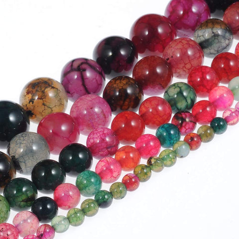 Stone Beads 8mm Multi-Color Tourmaline Gemstone Round Loose Beads Crystal Energy Stone Healing Power for Jewelry Making DIY,1 Strand 15"