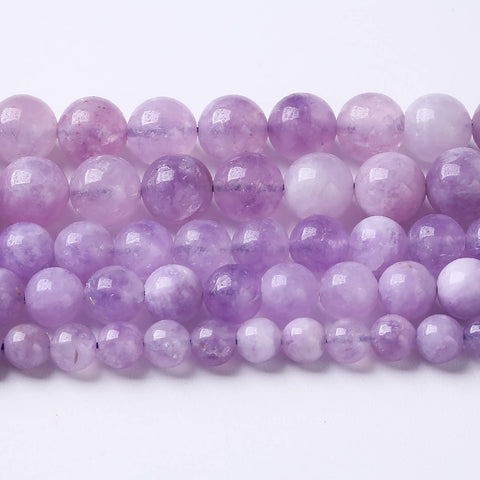 10mm 37pcs Natural Lavender Amethyst Beads Round Loose Gemstone Crystal Energy Healing Power Stone Beads for Jewelry Making DIY Bracelet 15 Inch 10mm