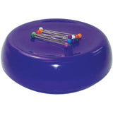 Grabbit Magnetic Sewing Pincushion with 50 Plastic Head Pins, Purple (Pack of 2) 1 Count (Pack of 2)