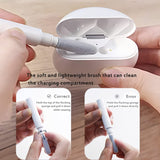 Airpods Earbuds Cleaning Kit, Airpods Pro 1 2 3 Cleaner Kit Pen Shape with Soft Brush for Wireless Earphones Bluetooth Headphones Charging Box Accessories Tool, Computer, Camera and Phone (White) White