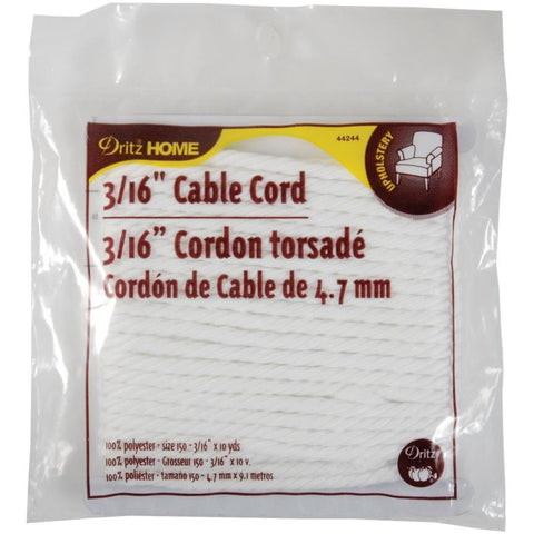 Dritz Home 44244 Cable Cord, 3/16-Inch x 10-Yards, Size 150 , White Each