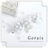 Gorais Bride Wedding Hair Vine Silver Pearl Bridal Headpieces Leaf Hair Accessories for Women and Girls (a-silver) a-silver