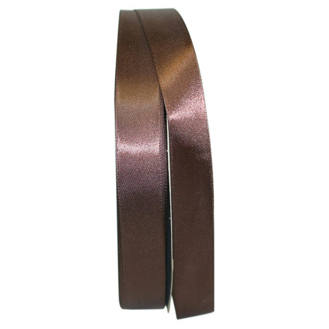 Reliant Ribbon 4950-092-05C Double Face Satin Ribbon, 7/8 Inch X 100 Yards, Brown