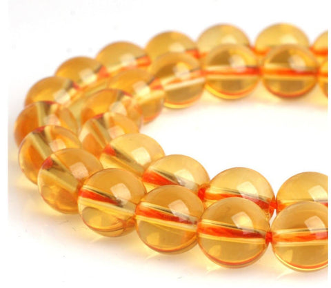 1 Strand Adabele Natural Citrine Yellow Crystal Healing Gemstone 8mm Round Loose Stone Beads (44-47pcs Total) for Jewelry Making GH2-8 8mm (1 Strand) Citrine Crystal