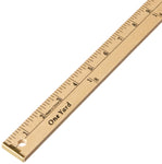 Dritz Wood Metal Tips Yardstick Ruler, 1/4 x 36-Inch, Natural Wooden with Metal Tip