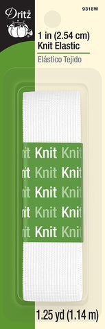 Dritz, 1-Inch by 1-1/4-Yards, White Knit Elastic 1-Inch by 1-1/4-Yard