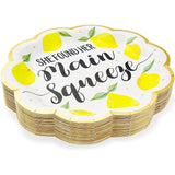 Sparkle and Bash Lemon Party Plates, She Found Her Main Squeeze (9 In, 48 Pack)