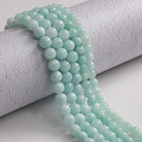 45pcs 8mm Natural Stone Beads Cyan Angelite Beads Energy Crystal Healing Power Gemstone for Jewelry Making, DIY Bracelet Necklace