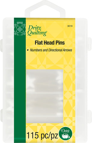Dritz 3019 Flat Head Numbered and Directional Pins (115-Count) , White