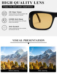 kimorn Sunglasses for Women Men Trendy Retro Fashion Sun Glasses 90’s Vintage Y2K Oversize Square Frame Shades K1337 Black Yellow