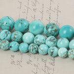 60pcs 6mm Natural Stone Beads Turquoise Beads Energy Crystal Healing Power Gemstone for Jewelry Making, DIY Bracelet Necklace