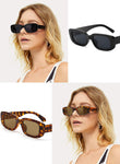 Tskestvy 4 Pieces Retro Sunglasses Vintage Sunglasses Small Square Rectangle 90s Glasses Trendy Y2K for Women Aesthetic A