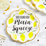 Sparkle and Bash Lemon Party Plates, She Found Her Main Squeeze (9 In, 48 Pack)