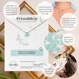 SoulKu Soul Shine Handmade Necklace, Empowering Jewelry With Healing Crystal, Inspirational Jewelry For Women, Mom & Sister, 2"" Extender With Lobster Clasp, 16"" Nylon Cord (Turquiose, Friendship) Turquoise