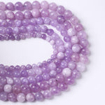 8mm 45pcs Natural Lavender Amethyst Beads Round Loose Gemstone Crystal Energy Healing Power Stone Beads for Jewelry Making DIY Bracelet 15 Inch 8mm