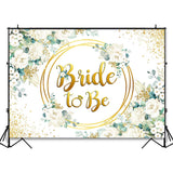 Avezano Bridal Shower Backdrop for Batcholette Party Bride to Be Green and Gold Eucalyptus Leave White Rose Flower Engagement Party Decorations Background Photoshoot (7x5ft) 7x5ft