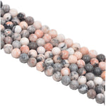 Asingeloo Pink Zebra Jasper Natural Gemstone Loose Beads 8mm Crystal Energy Stone Healing Power for Jewelry Making