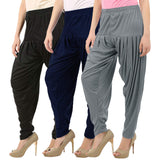 Buy That Trendz Combo Pack of 3 Cotton Viscose Lycra Dhoti Patiyala Salwar Bottoms Pants for Womens