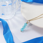 Aquamarine necklace for women, blue crystal necklace as inspirational gifts for girls, march birthstone necklace moonstone aquamarine jewelry healing gifts for women blue aquamarine