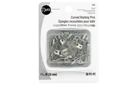 Dritz 3028 Curved Basting Safety Pins, Size 1 (50-Count)