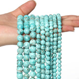 60pcs 6mm Natural Stone Beads Turquoise Beads Energy Crystal Healing Power Gemstone for Jewelry Making, DIY Bracelet Necklace