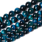 Blue Tiger Eye Gemstone Loose Beads Natural Round Crystal Energy Stone Healing Power for Jewelry Making 8mm 48pcs 1 Strand 15" (Blue Tiger Eye, 8mm) Blue Tiger eye