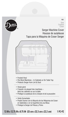Dritz Dust Serger, 13" x 12-3/4" x 8-3/4", 1 Count, Clear Vinyl Machine Cover For Sergers