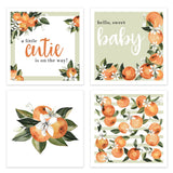 Little Cutie Party Napkins / 48 Beverage Napkins/Four Adorable Clementine Designs / 4 3/4" x 4 3/4" Baby Shower Napkin Set/Made In The USA
