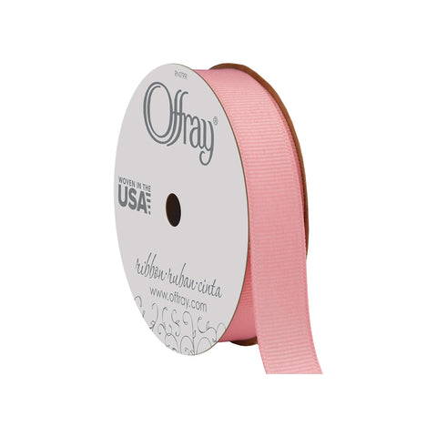 Offray 63057 5/8" Wide Grosgrain Ribbon, 5/8 Inch x 18 Feet, Pink