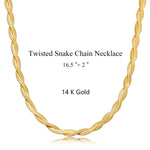 CHESKY 14K Gold/Silver Plated Snake Chain Necklace Herringbone Necklace Gold Choker Necklaces for Women Girl Gifts Jewelry 1.5/3/5MM(W) 14"/16"(L) layer 3mm&1.5mm Gold