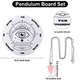 Pendulum Board Dowsing Divination Metaphysical Message Board Wooden Carven Board with a Crystal Dowsing Pendulum Necklace Witchcraft Wiccan Altar Supplies Kit (4 Inch) 4 Inch (Pack of 1)