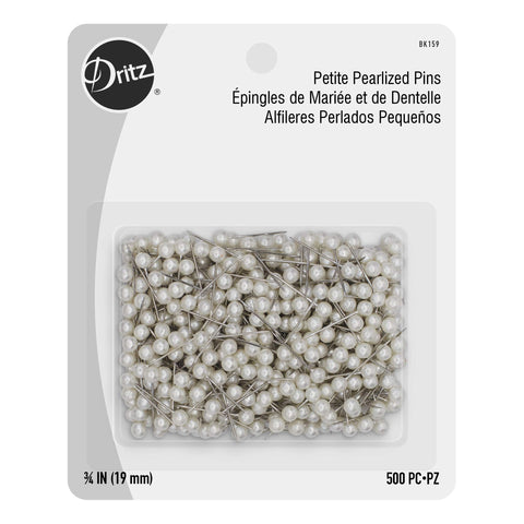 Dritz Petite Pearlized Size 12 3/4in White Pearl Heads Pins-Straight