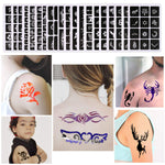 Konsait 291pcs Temporary Tattoos Stencils, 20 Sheets Girls and Boys Glitter Tattoo Kit Templates Face Paint Stencils Body Art Stencil Pack for Adults Man Women Kids Teenager