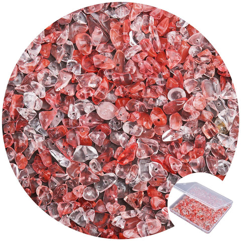 456 PCs Natural Chip Stone Beads, 5-8mm Irregular Multicolor Gemstones Loose Crystal Healing Watermelon Red Stone Rocks with Hole for Jewelry Making DIY Crafts