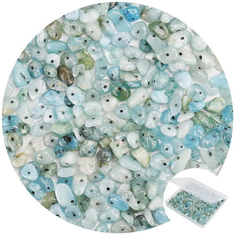 456 PCs Natural Chip Stone Beads, 5-8mm Irregular Multicolor Gemstones Loose Crystal Healing Aquamarine Rocks with Hole for Jewelry Making DIY Crafts