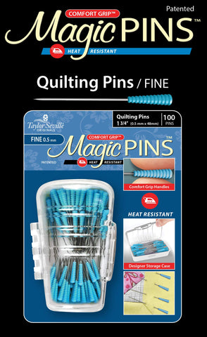 Taylor Seville Originals Comfort Grip Quilting Fine Magic Pins-Sewing and Quilting Supplies and Notions-Sewing Notions-100 Count